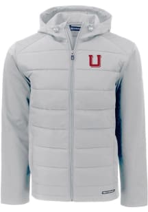 Cutter and Buck Utah Utes Mens Charcoal Vault Evoke Hood Medium Weight Jacket