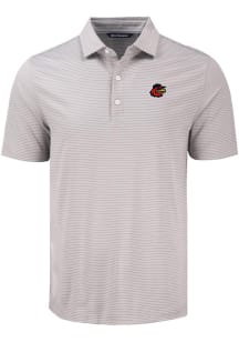 Cutter and Buck Rochester Red Wings Mens Grey Forge Eco Fine Line Short Sleeve Polo