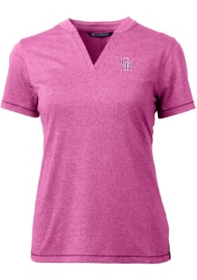 Cutter and Buck Colorado Rockies Womens Purple Mono Forge Short Sleeve T-Shirt
