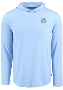 Cutter and Buck New York Mets Mens Blue Mono Coastline Eco Long Sleeve Hoodie