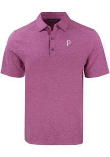 Cutter and Buck Pittsburgh Pirates Mens Purple Mono Forge Recycled Short Sleeve Polo