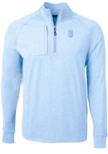 Cutter and Buck Kansas City Royals Mens Blue Mono Adapt Eco Long Sleeve Qtr Zip Pullover