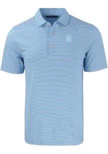 Cutter and Buck Kansas City Royals Mens Blue Mono Forge Double Stripe Short Sleeve Polo