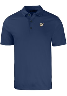 Cutter and Buck West Virginia Mountaineers Mens Navy Blue Forge Short Sleeve Polo
