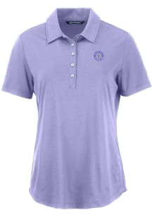 Cutter and Buck Seattle Mariners Womens Pink Mono Coastline Eco Short Sleeve Polo Shirt