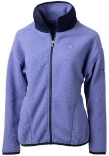 Cutter and Buck Seattle Mariners Womens Pink Mono Cascade Sherpa Long Sleeve Full Zip Jacket