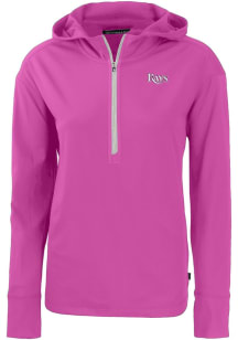 Cutter and Buck Tampa Bay Rays Womens Purple Mono Daybreak Hood Qtr Zip
