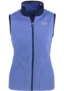 Cutter and Buck Tampa Bay Rays Womens Pink Mono Cascade Sherpa Vest