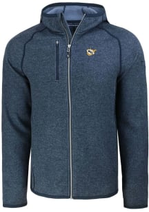 Cutter and Buck West Virginia Mountaineers Mens Navy Blue Mainsail Light Weight Jacket