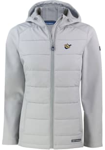 Cutter and Buck West Virginia Mountaineers Womens Charcoal Evoke Hood Heavy Weight Jacket