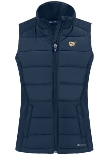 Cutter and Buck West Virginia Mountaineers Womens Navy Blue Evoke Vest