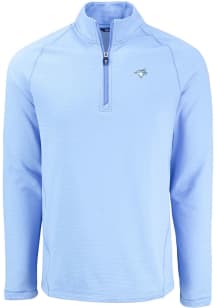 Cutter and Buck Toronto Blue Jays Mens Blue Mono Pehastin Long Sleeve Qtr Zip Pullover