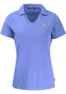 Cutter and Buck Washington Nationals Womens Pink Mono Daybreak V Neck Short Sleeve Polo Shirt