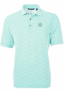 Cutter and Buck Washington Nationals Mens Green Mono Virtue Eco Pique Botanical Short Sleeve Polo