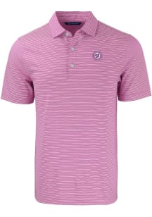 Cutter and Buck Washington Nationals Mens Purple Mono Forge Double Stripe Short Sleeve Polo