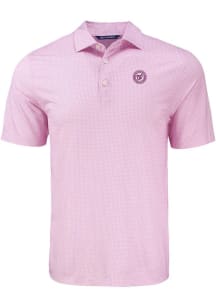 Cutter and Buck Washington Nationals Mens Purple Mono Pike Diamond Dot Short Sleeve Polo