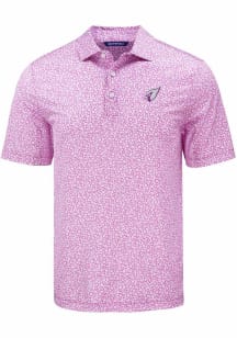 Cutter and Buck Arizona Cardinals Mens Purple Mono Pike Flora Short Sleeve Polo