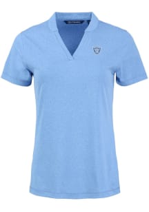 Cutter and Buck Las Vegas Raiders Womens Blue Mono Forge Short Sleeve T-Shirt