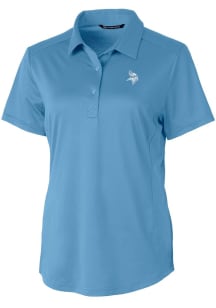 Cutter and Buck Minnesota Vikings Womens Blue Mono Prospect Short Sleeve Polo Shirt