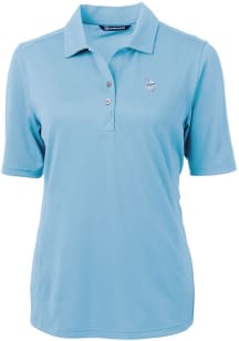 Cutter and Buck Minnesota Vikings Womens Blue Mono Virtue Eco Pique Short Sleeve Polo Shirt