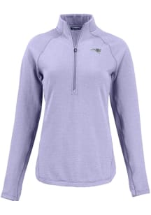 Cutter and Buck New England Patriots Womens Pink Mono Pehastin Qtr Zip