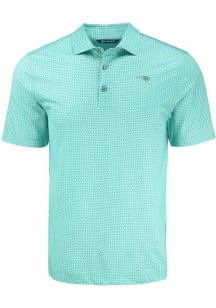 Cutter and Buck New England Patriots Mens Green Mono Pike Shadow Check Short Sleeve Polo