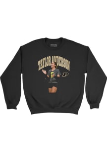 Taylor Anderson  Campus Ink Purdue Boilermakers Youth Black Portrait Crew Long Sleeve Crew Sweatsh..