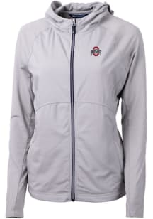 Cutter and Buck Ohio State Buckeyes Womens Grey Adapt Eco Light Weight Jacket