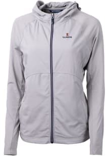Cutter and Buck Illinois Fighting Illini Womens Grey Adapt Eco Light Weight Jacket