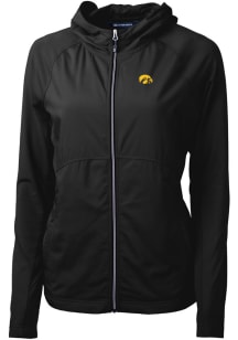 Cutter and Buck Iowa Hawkeyes Womens Black Adapt Eco Light Weight Jacket