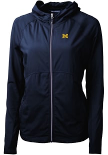 Cutter and Buck Michigan Wolverines Womens Blue Adapt Eco Light Weight Jacket
