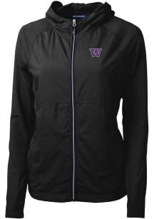 Cutter and Buck Washington Huskies Womens Black Adapt Eco Light Weight Jacket
