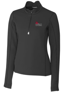 Cutter and Buck Central Missouri Mules Womens Black Traverse Qtr Zip