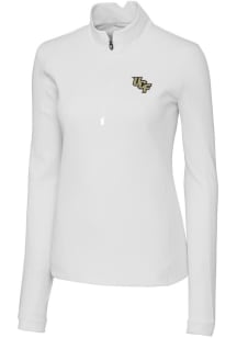 Cutter and Buck UCF Knights Womens White Traverse Qtr Zip