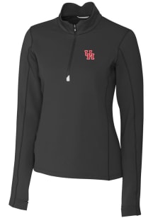 Cutter and Buck Houston Cougars Womens Black Traverse Qtr Zip