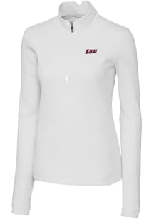 Cutter and Buck Eastern Kentucky Colonels Womens White Traverse Qtr Zip