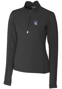Cutter and Buck Northwestern Wildcats Womens Black Traverse Qtr Zip