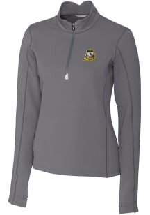 Cutter and Buck Oregon Ducks Womens Grey Traverse Qtr Zip