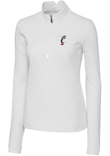Cutter and Buck Cincinnati Bearcats Womens White Traverse Qtr Zip