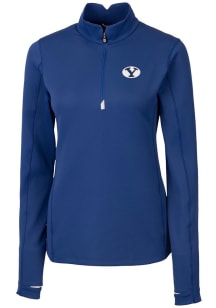 Cutter and Buck BYU Cougars Womens Blue Traverse Qtr Zip