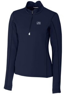 Cutter and Buck Jackson State Tigers Womens Navy Blue Traverse Qtr Zip