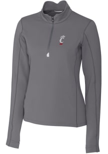 Cutter and Buck Cincinnati Bearcats Womens Grey Traverse Qtr Zip
