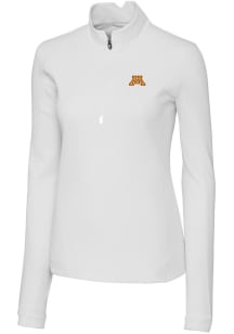 Cutter and Buck Minnesota Golden Gophers Womens White Traverse Qtr Zip