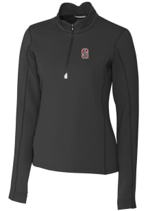 Cutter and Buck Stanford Cardinal Womens Black Traverse Qtr Zip