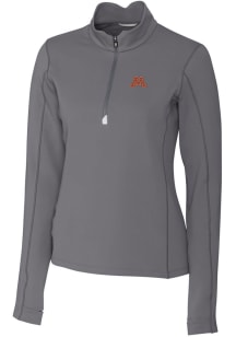 Cutter and Buck Minnesota Golden Gophers Womens Grey Traverse Qtr Zip