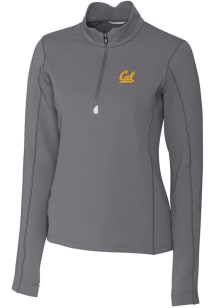 Cutter and Buck Cal Golden Bears Womens Grey Traverse Qtr Zip