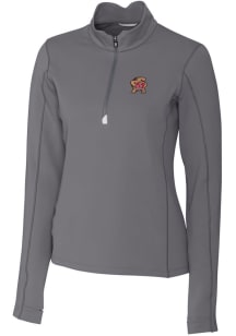 Cutter and Buck Maryland Terrapins Womens Grey Traverse Qtr Zip