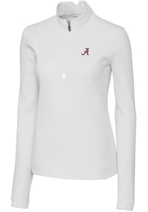 Cutter and Buck Alabama Crimson Tide Womens White Traverse Qtr Zip
