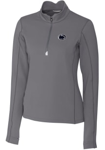 Cutter and Buck Penn State Nittany Lions Womens Grey Traverse Qtr Zip