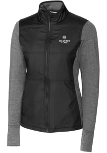 Cutter and Buck Colorado State Rams Womens Black Stealth Hybrid Quilted Medium Weight Jacket